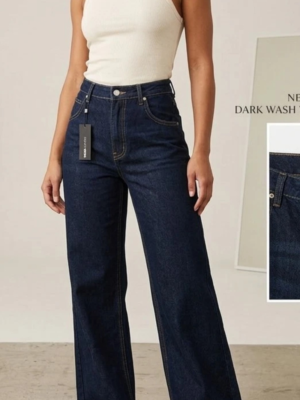 Fashion Nova Women's Dark Blue Flare Leg Jeans - Picture 6 of 6